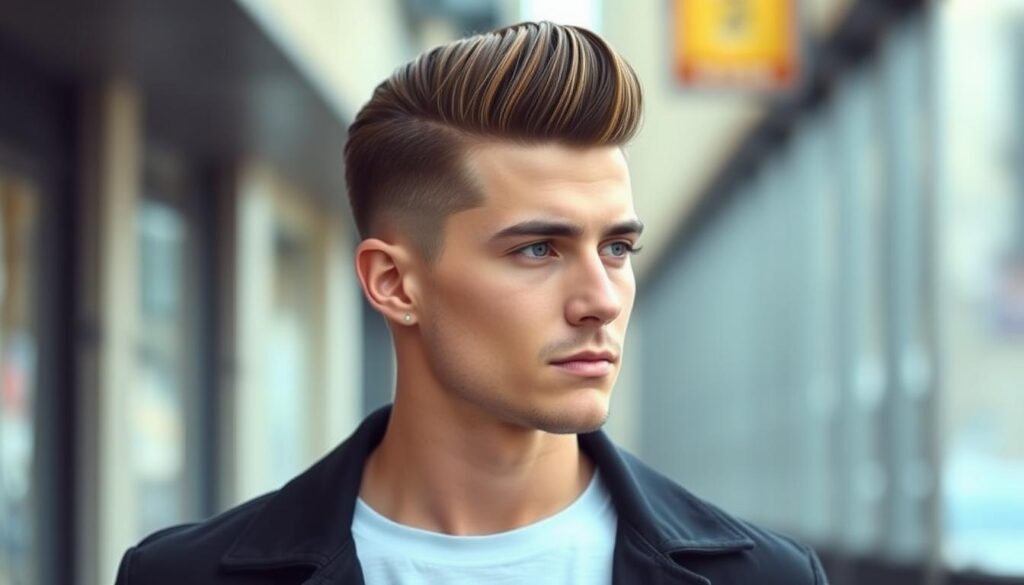 Classic pompadour men's haircut