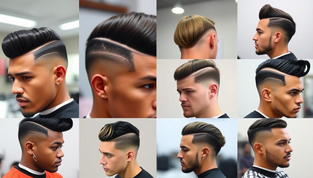 Faded pompadour haircut styles