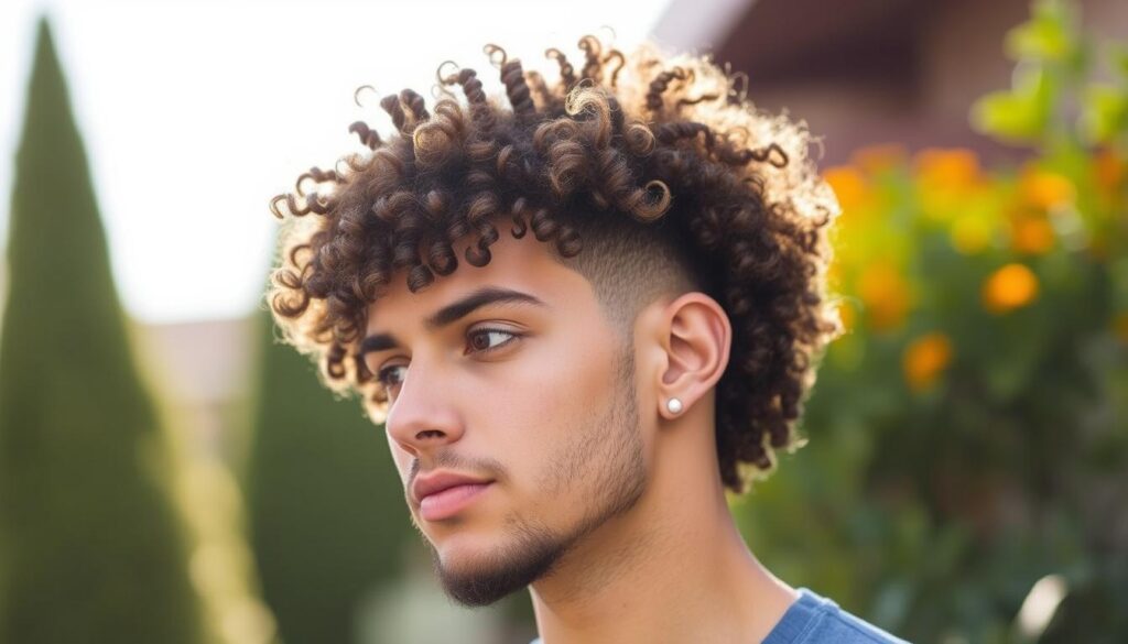 Low fade haircut for curly hair men