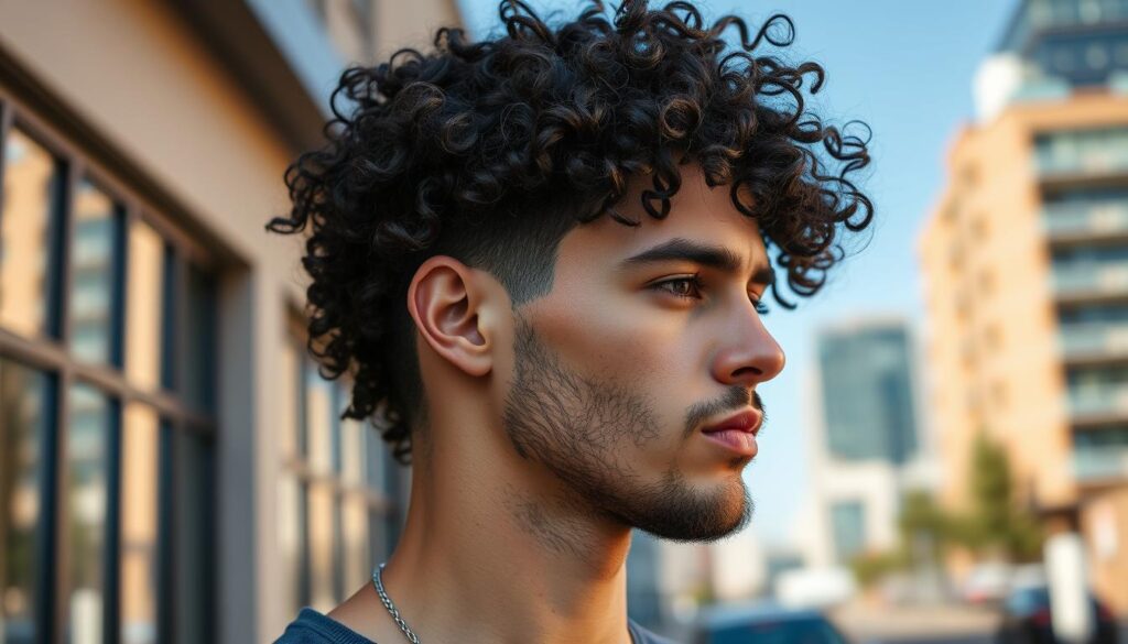 Low fade haircut for curly hair men