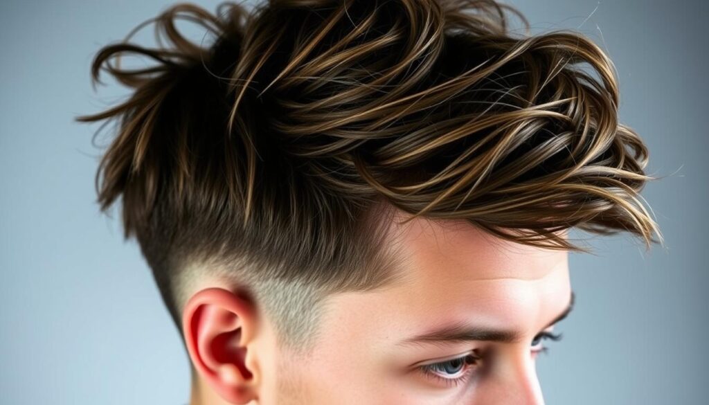 Messy textured undercut hairstyle