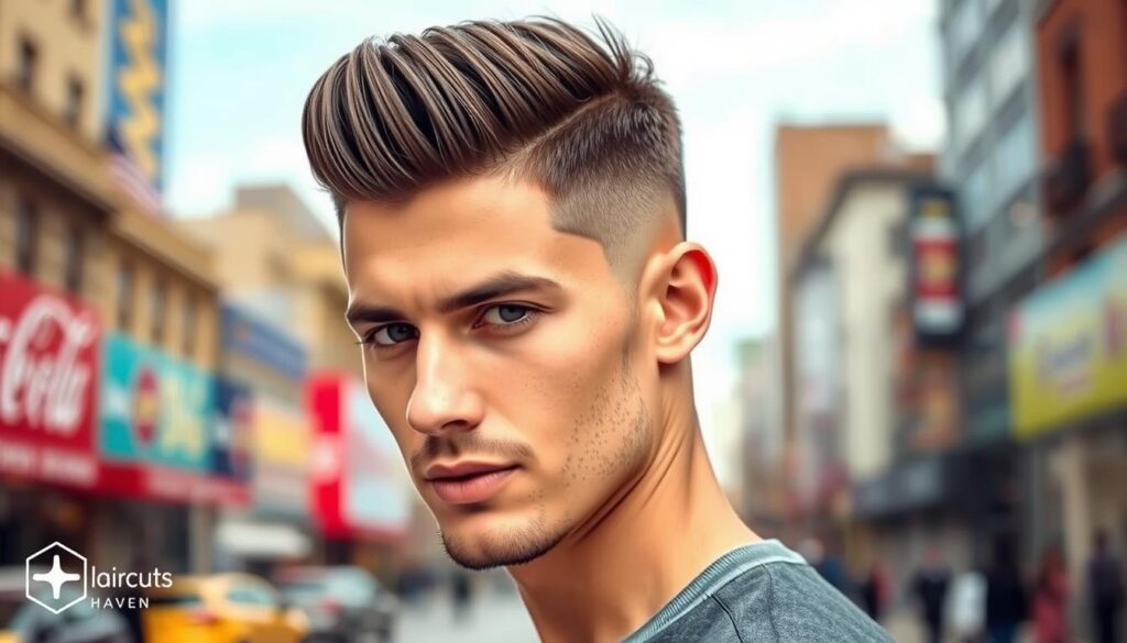 Undercut haircut for round faces men