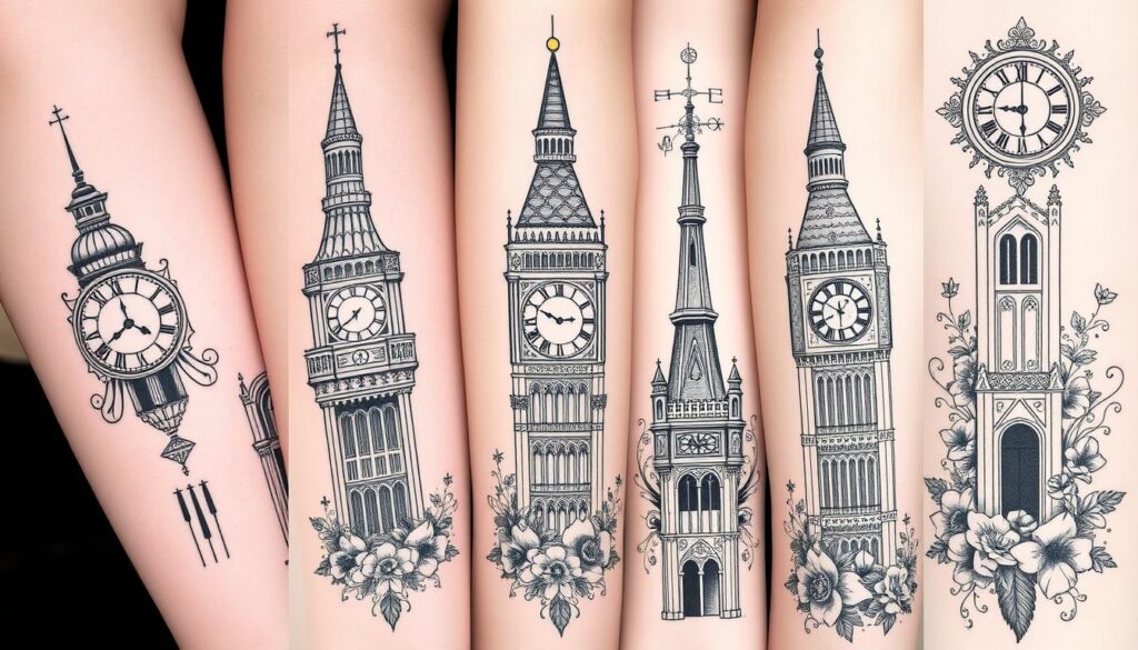 clock tower tattoos