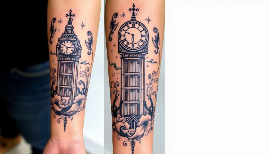 clock tower tattoos