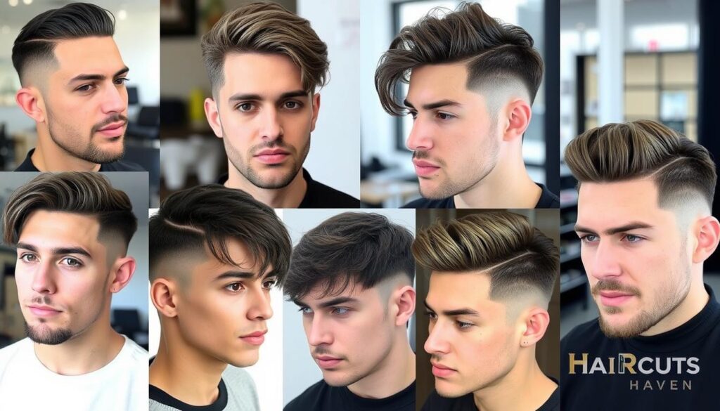 layered haircuts for round face men