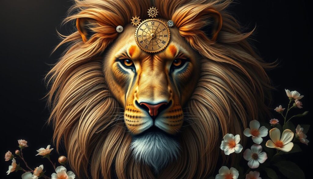 lion clock tattoos