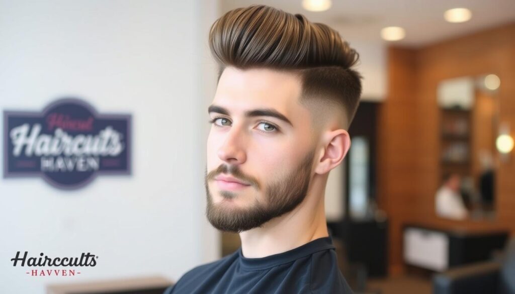 modern quiff for round faces men