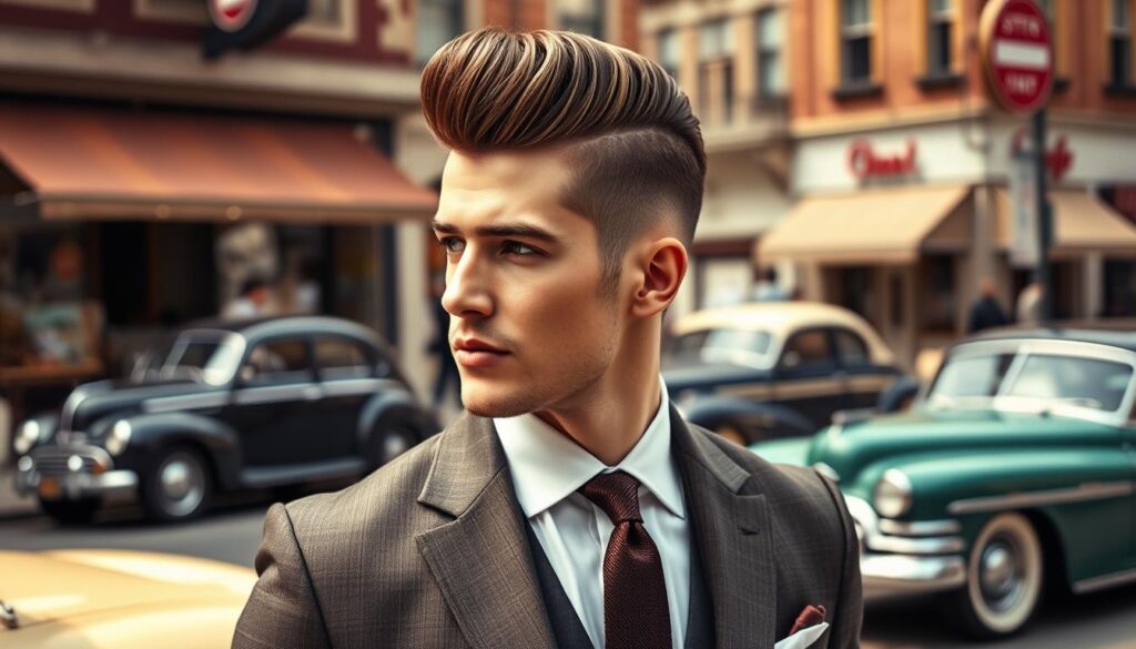 retro quiff pompadour