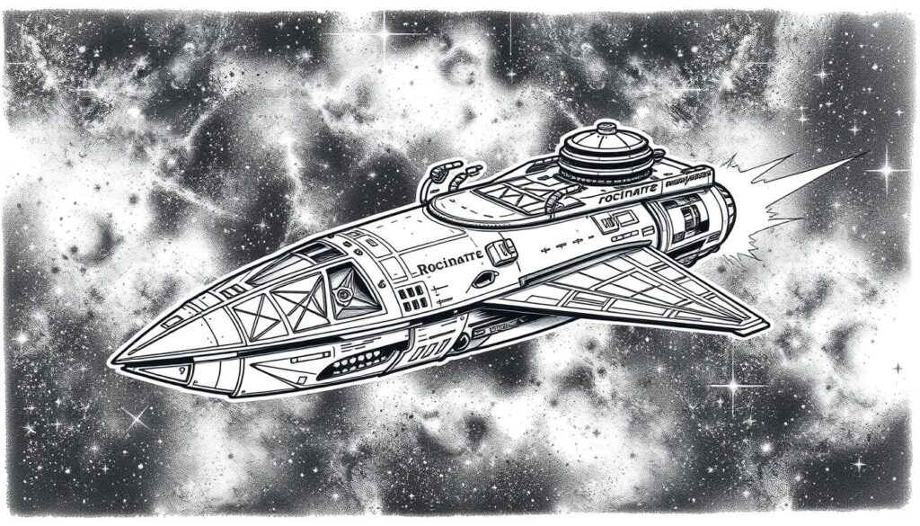 sci-fi spaceship tattoo designs