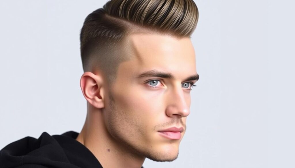 short pompadour best haircuts for oval faces men