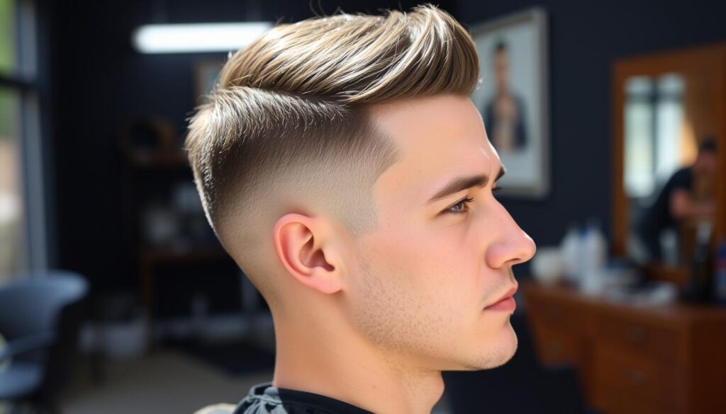 french crop haircut round face mid fade